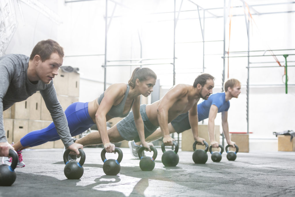 people doing pushups